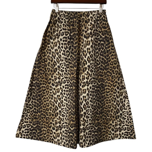 NWT Ganni Leopard Print Organic Cotton Skirt Size EU 36 / US 4 - Picture 9 of 12